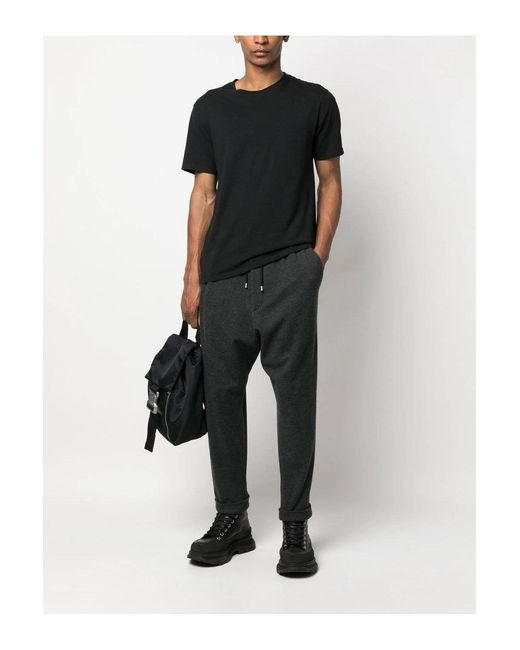 Balmain Black Low Crotch Flannel Trousers for men