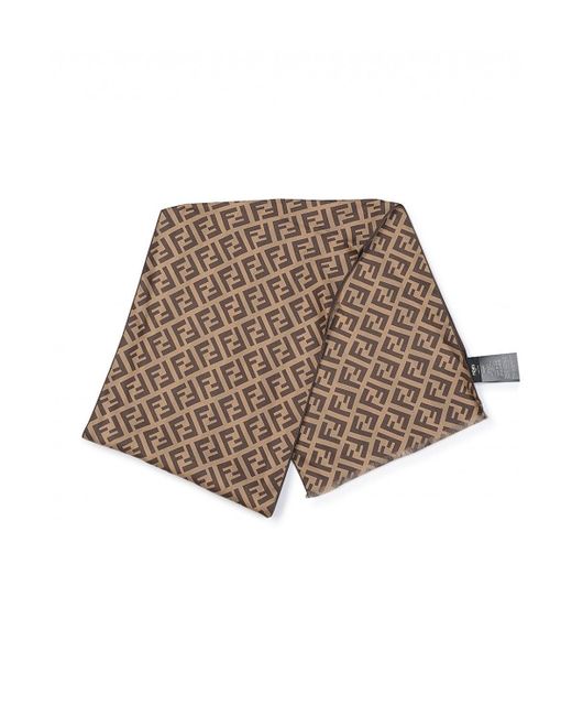 Fendi Natural Woven Logo Scarf Colour: Black for men