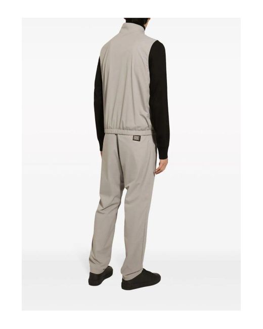 Dolce & Gabbana Gray Plaque Zip Gilet for men