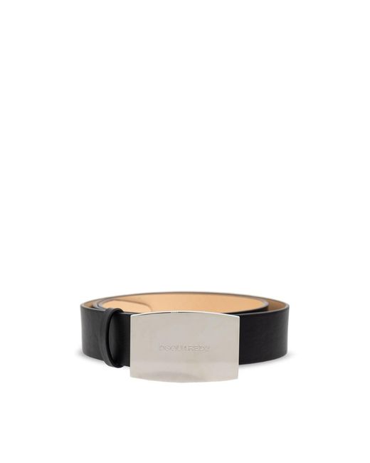 DSquared² Black Text Branding Letaher Belt for men