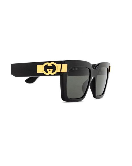Gucci Black GG Interlocking Logo Sunglasses
