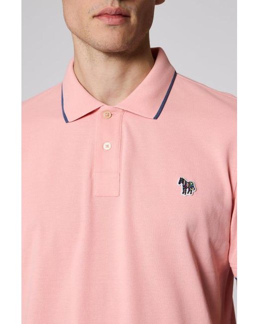 Paul Smith Blue Ps Regular Fit Zebra Polo for men