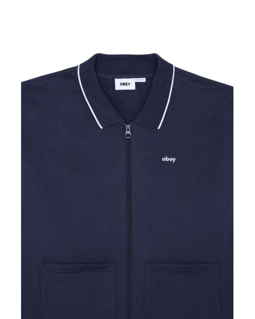 Sweatshirt zippé Obey pour homme en coloris Blue