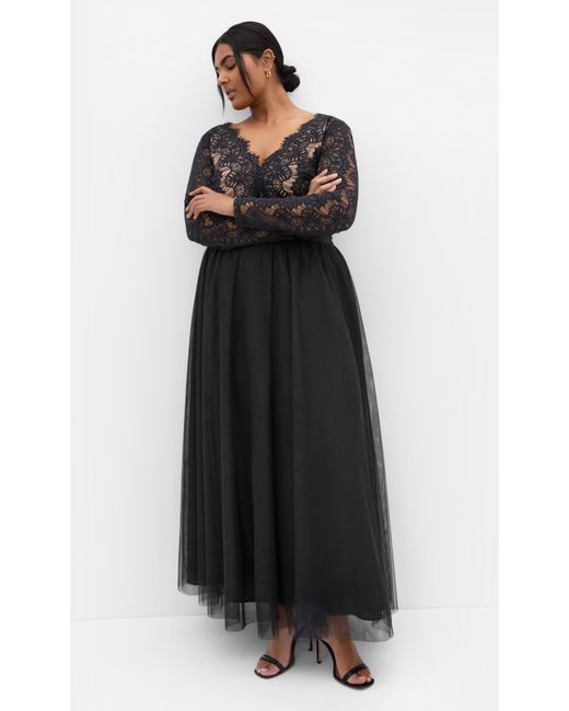 City Chic Plus Size Rare Beauty Maxi Dress in Black | Lyst