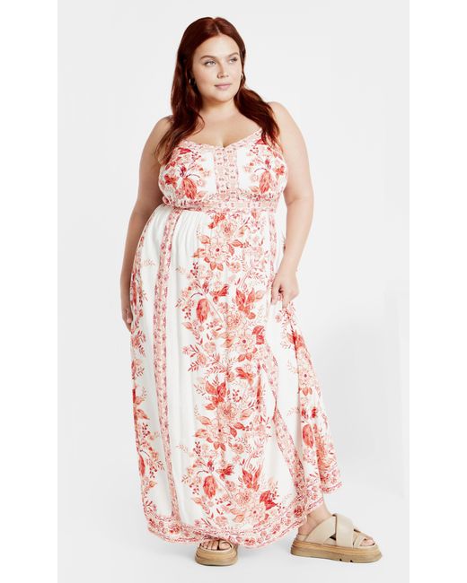 City Chic Plus Size Pretty Thing Maxi Dress in Pink | Lyst
