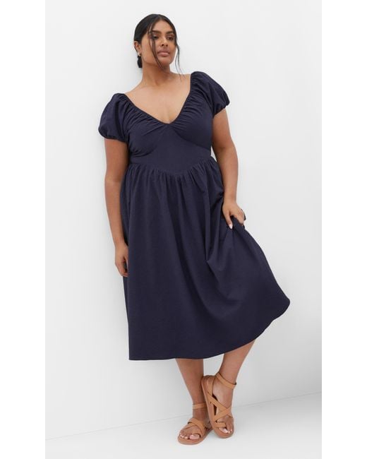 City Chic Plus Size Shelby Midi Dress in Blue | Lyst