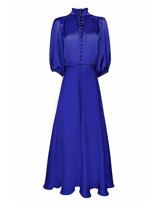 Claire Mischevani Silk Aurelia Dress in Sapphire (Blue) - Lyst