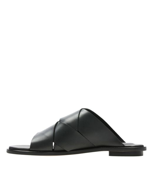Clarks Willow Art Leather Flat Sandals 