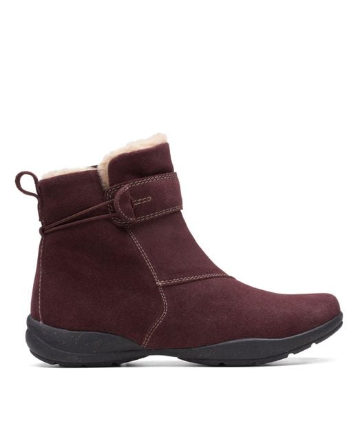 Clarks Leather Roseville Boot in Burgundy Suede (Purple) Lyst