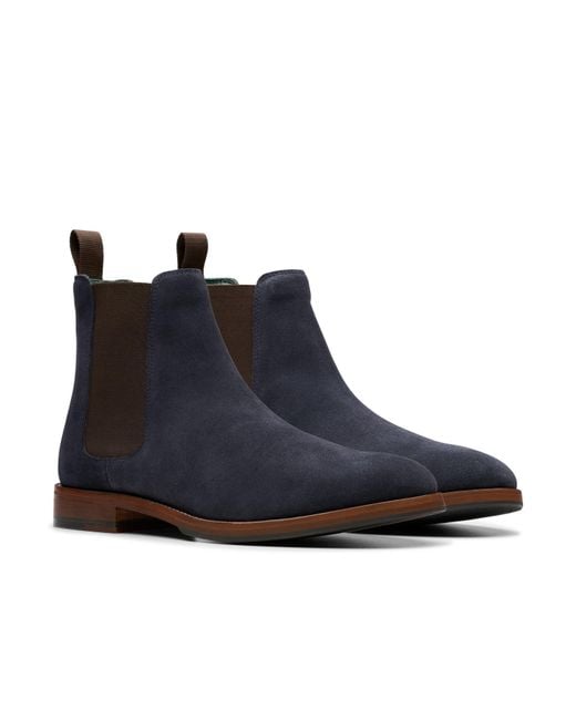 Clarks Blue Craft James Top Chelsea Boot Standard Fit for men