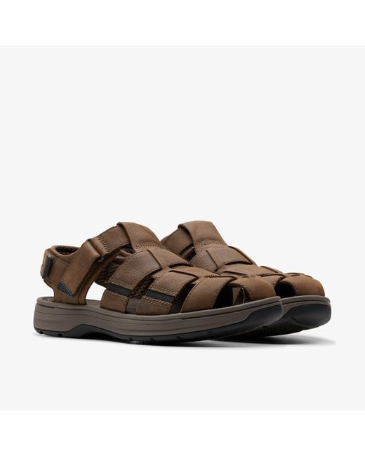 Clarks Saltway Edge - Sandali Uomo In Pelle Con Chiusura Riptape, Comodi E Versatili - 2