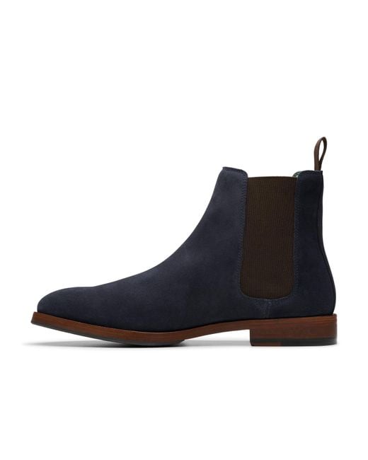 Clarks Blue Craft James Top Chelsea Boot Standard Fit for men