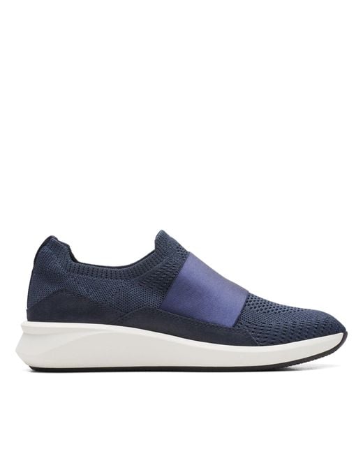 Clarks Leather Un Rio Knit Shoes in Blue | Lyst