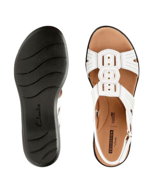Clarks Leather Leisa Skip Sandal in White Leather (White) - Save 49% - Lyst