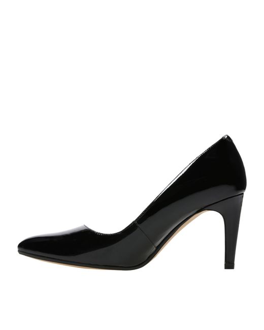 clarks black leather court shoes