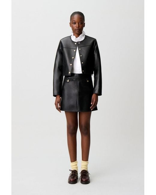 Claudie Pierlot Black Short Leather Skirt