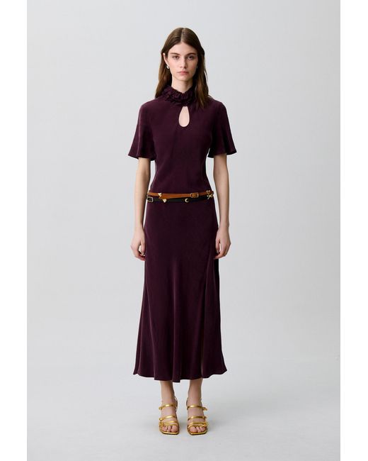 Claudie Pierlot Red Flowy Midi Dress