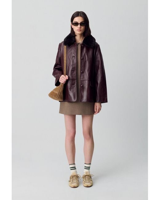 Claudie Pierlot Red Weite Lederjacke