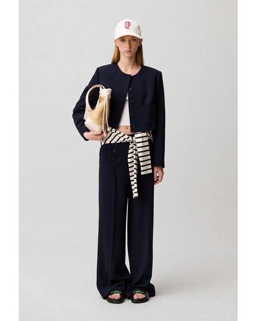 Claudie Pierlot Blue Round Neck Jacket