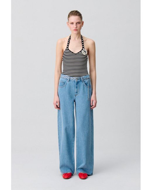 Body Rayé Maille Fine Claudie Pierlot en coloris White