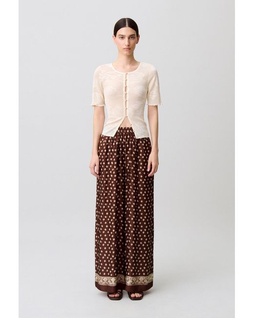 Claudie Pierlot Brown Printed Flowy Trousers