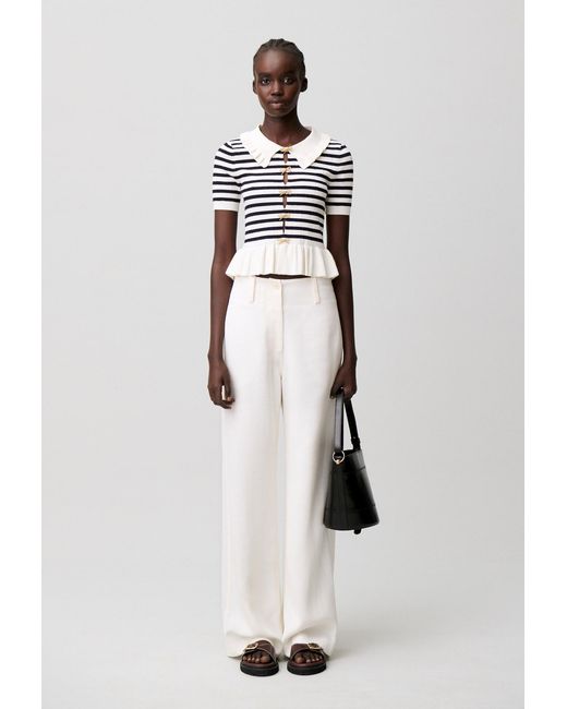 Claudie Pierlot White Striped Jumper