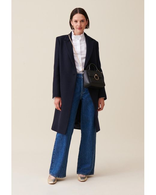 Manteau bleu marine claudie pierlot sale