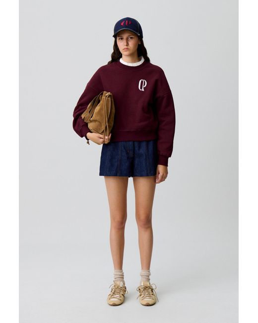 Claudie Pierlot Red Victorian Collar Cotton Sweatshirt