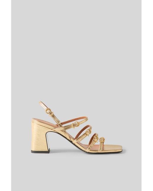 Claudie Pierlot Metallic Leather Heeled Sandals