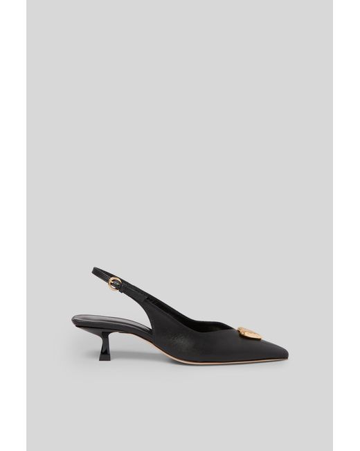 Claudie Pierlot Black Golden Heart Court Shoes