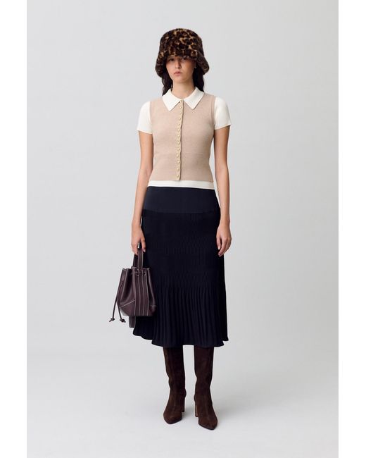 Jupe Longue Plissée Claudie Pierlot en coloris Blue