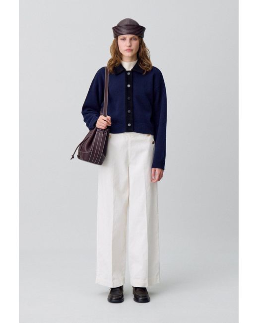 Cardigan Claudie Pierlot Bleu Avec Cachemire - Taille 3 - Occasion Très Bon état
