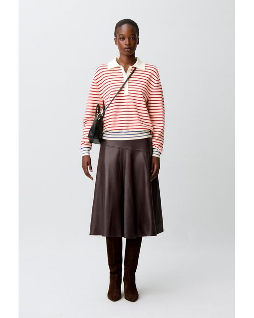 Claudie Pierlot Pink Mid-Length Leather Skirt