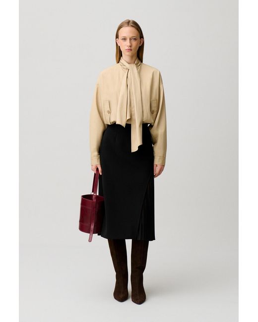 Claudie Pierlot Blue Pleated Midi Skirt
