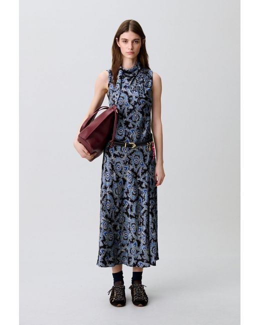 Claudie Pierlot White Flowy Printed Satin Dress
