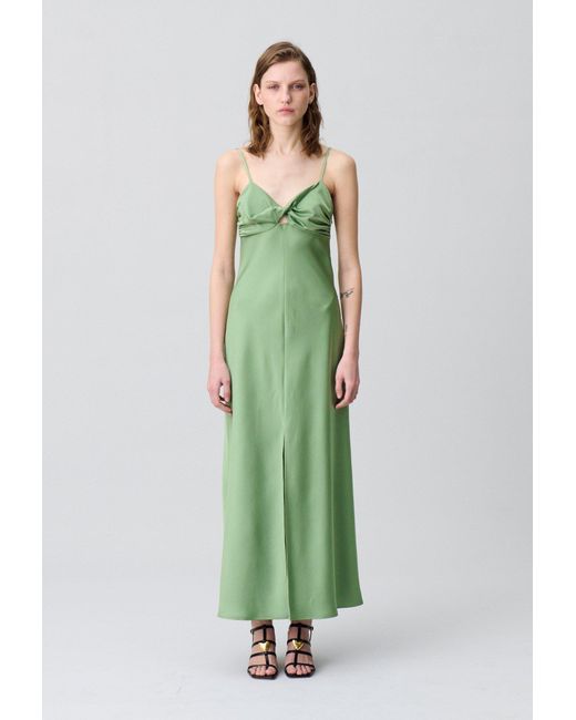 Claudie Pierlot Green Satin Maxi Dress