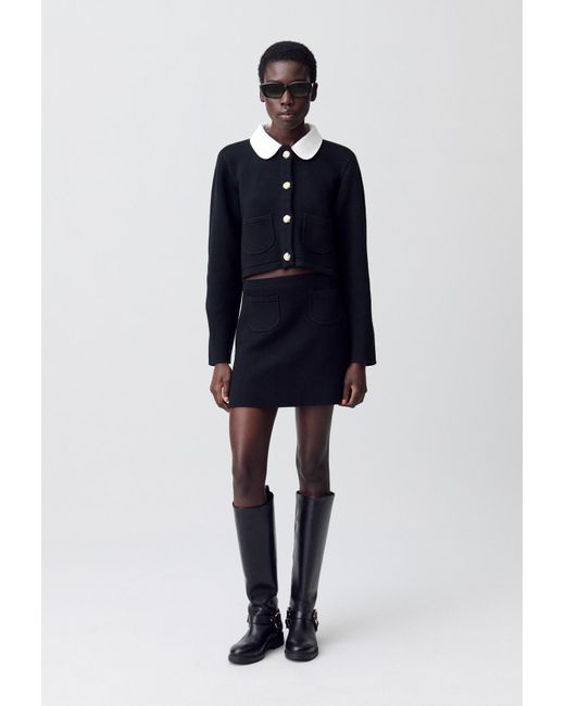 Claudie Pierlot Blue Short A-Line Knit Skirt