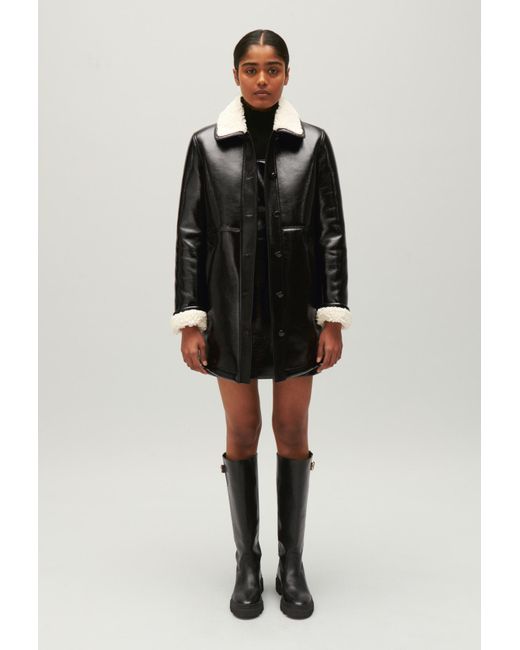 Manteau vinyl noir femme hotsell