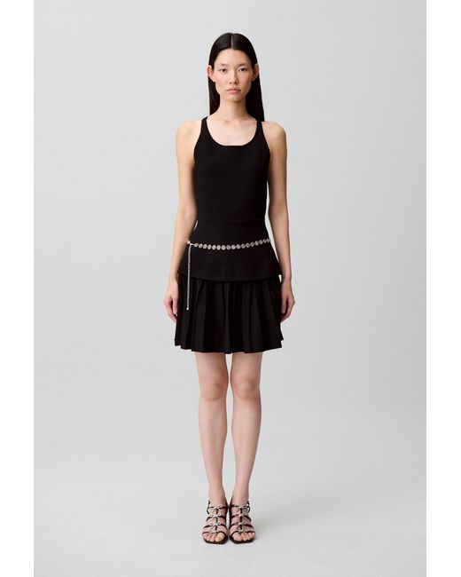 Claudie Pierlot Black Knit Dress With Criss-Cross Straps