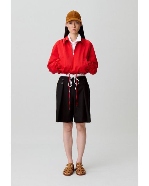 Claudie Pierlot Red Short Satin Jacket