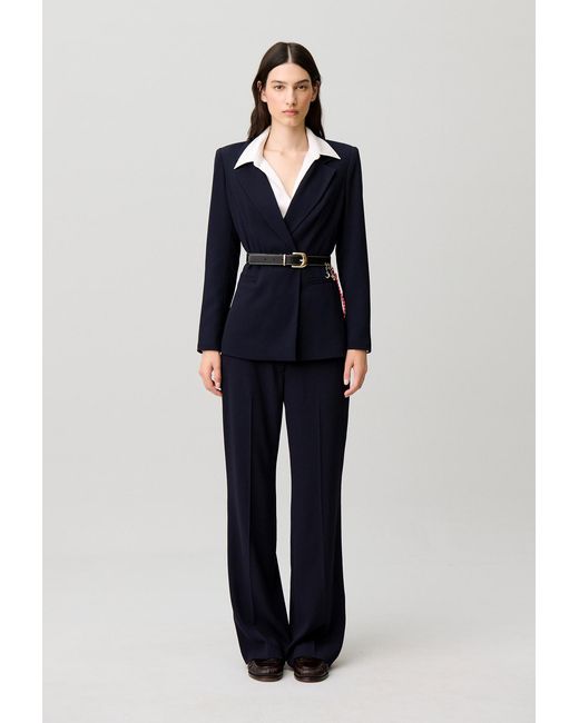 Claudie Pierlot Blue Double-Breasted Tailored Jacket