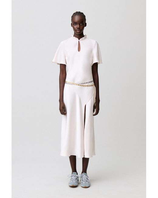 Claudie Pierlot White Flowy Midi Dress
