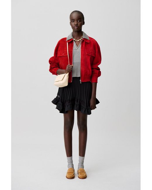 Claudie Pierlot Red Suede Jacket