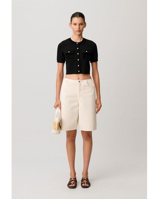 Claudie Pierlot Blue Velvet Knit Cardigan
