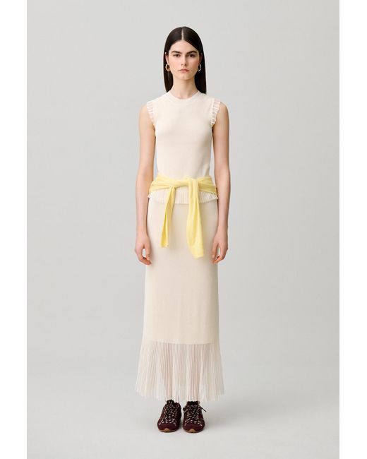 Claudie Pierlot White Long Knitted Skirt