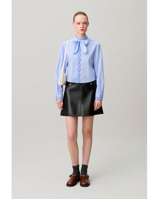 Claudie Pierlot Blue Striped Poplin Shirt