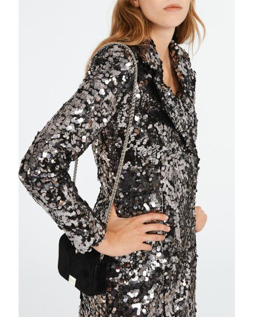 Claudie Pierlot Black Short Sequined Blazer Dress