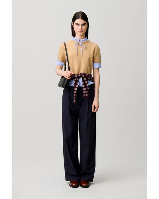 Claudie Pierlot Blue Striped Wool Jumper