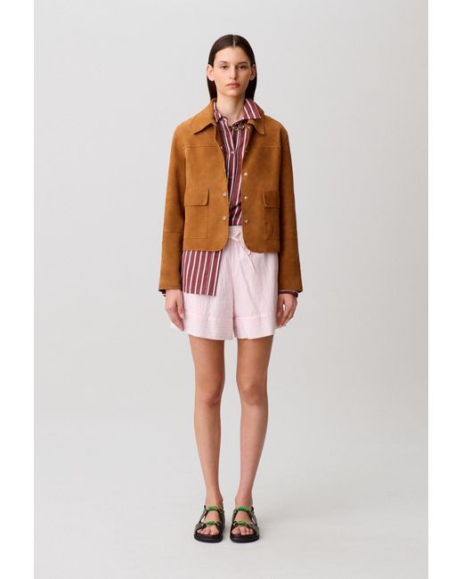 Claudie Pierlot White Striped Shorts