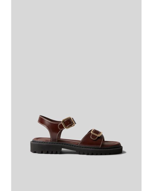 Claudie Pierlot Gray Leather Buckle Sandals